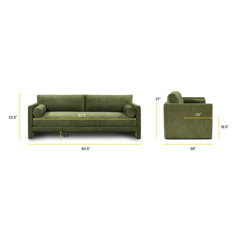 Canapé Lea 90 de Poly &amp; Bark - Comprend 2 coussins Bloster et des housses de coussin amovibles