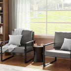 Fauteuils Eureka Modern Vintage en cuir PU rembourré, fauteuils d'appoint style milieu du siècle avec structure en acier, fauteuils de loisirs (lot de 2)