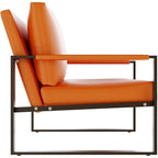 Fauteuils Eureka Modern Vintage en cuir PU rembourré, fauteuils d'appoint style milieu du siècle avec structure en acier, fauteuils de loisirs (lot de 2)