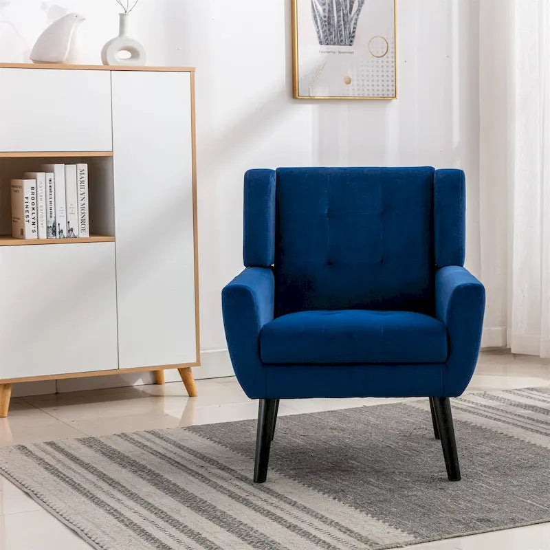 Fauteuil d'appoint ergonomique en velours doux pour salon