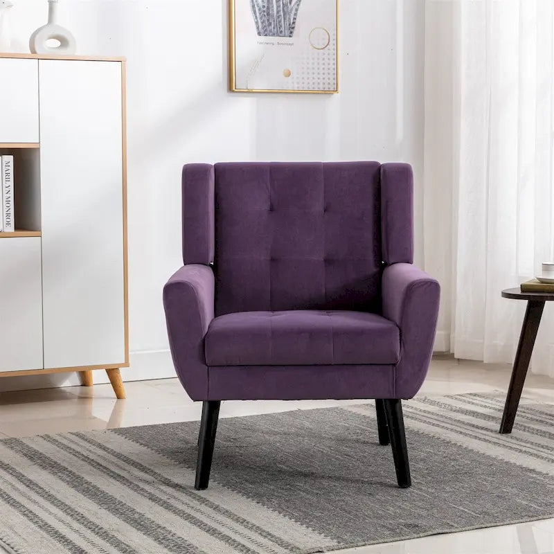 Fauteuil d'appoint ergonomique en velours doux pour salon