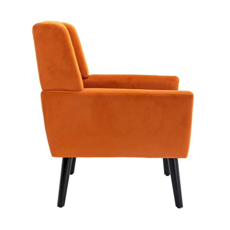 Fauteuil d'appoint ergonomique en velours doux pour salon