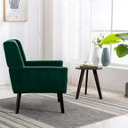 Fauteuil d'appoint ergonomique en velours doux pour salon