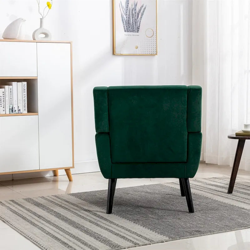 Fauteuil d'appoint ergonomique en velours doux pour salon