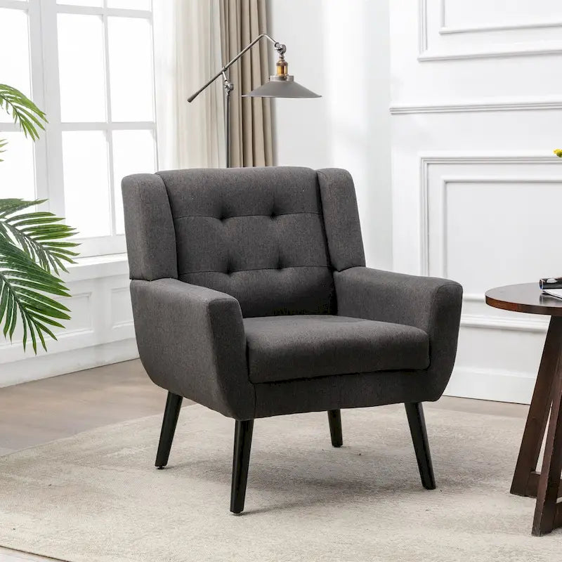 Fauteuil d'appoint ergonomique en velours doux pour salon