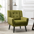 Fauteuil d'appoint ergonomique en velours doux pour salon