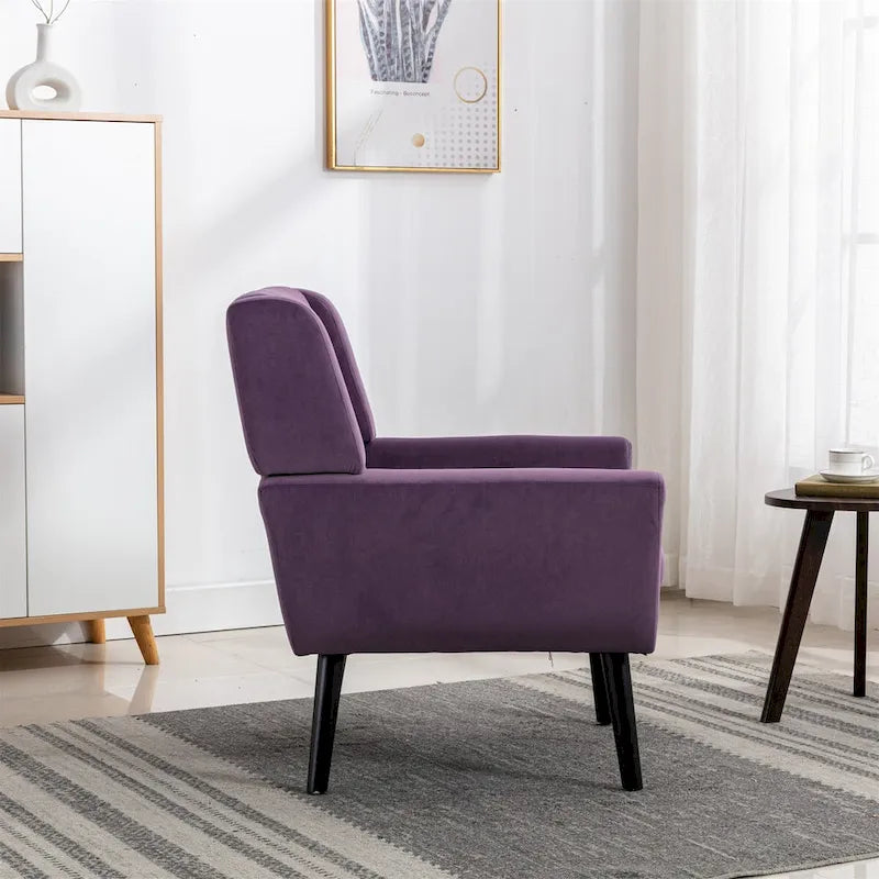 Fauteuil d'appoint ergonomique en velours doux pour salon