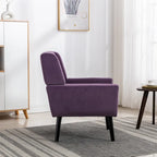 Fauteuil d'appoint ergonomique en velours doux pour salon