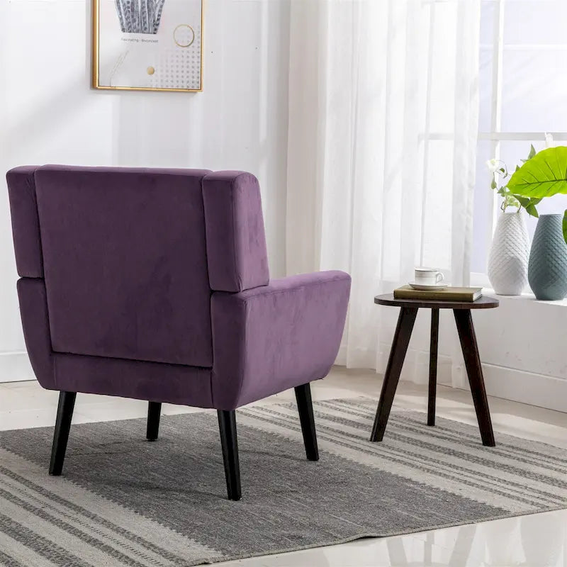 Fauteuil d'appoint ergonomique en velours doux pour salon