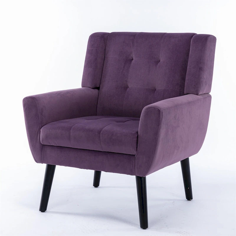 Fauteuil d'appoint ergonomique en velours doux pour salon