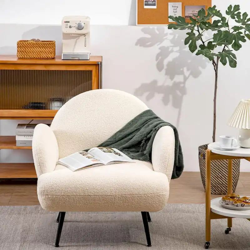 Fauteuil d'appoint moderne XINMICS, fauteuil rembourré pour salon, chambre