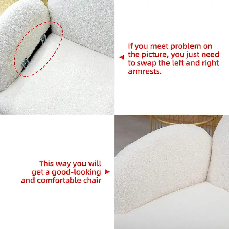 Fauteuil d'appoint moderne XINMICS, fauteuil rembourré pour salon, chambre