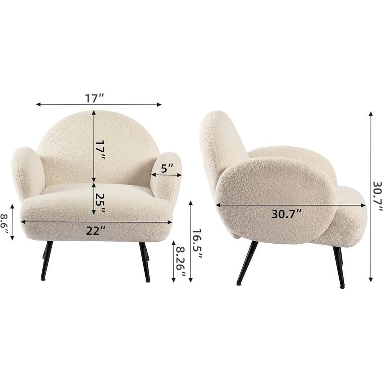 Fauteuil d'appoint moderne XINMICS, fauteuil rembourré pour salon, chambre