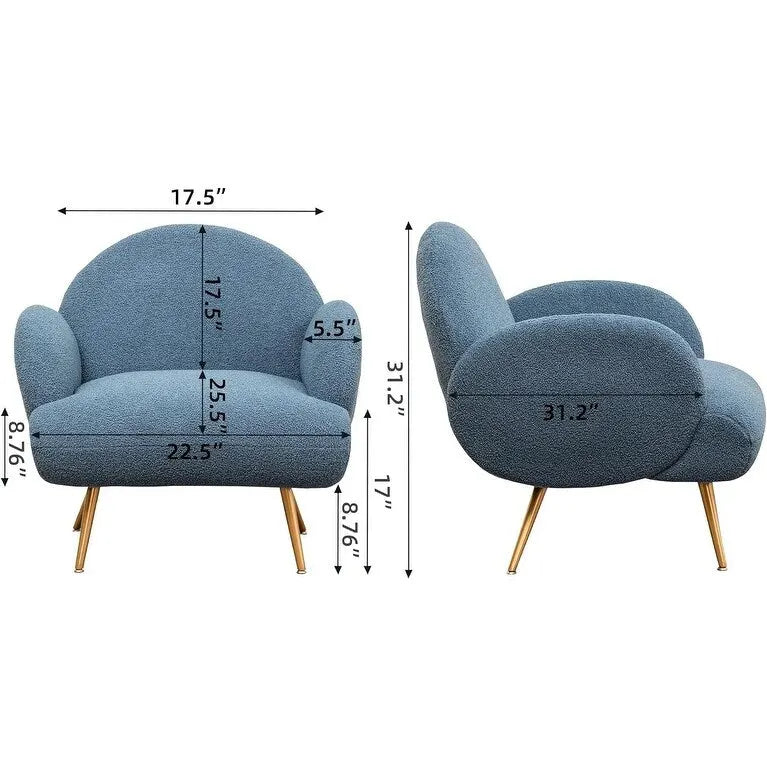 Fauteuil d'appoint moderne XINMICS, fauteuil rembourré pour salon, chambre