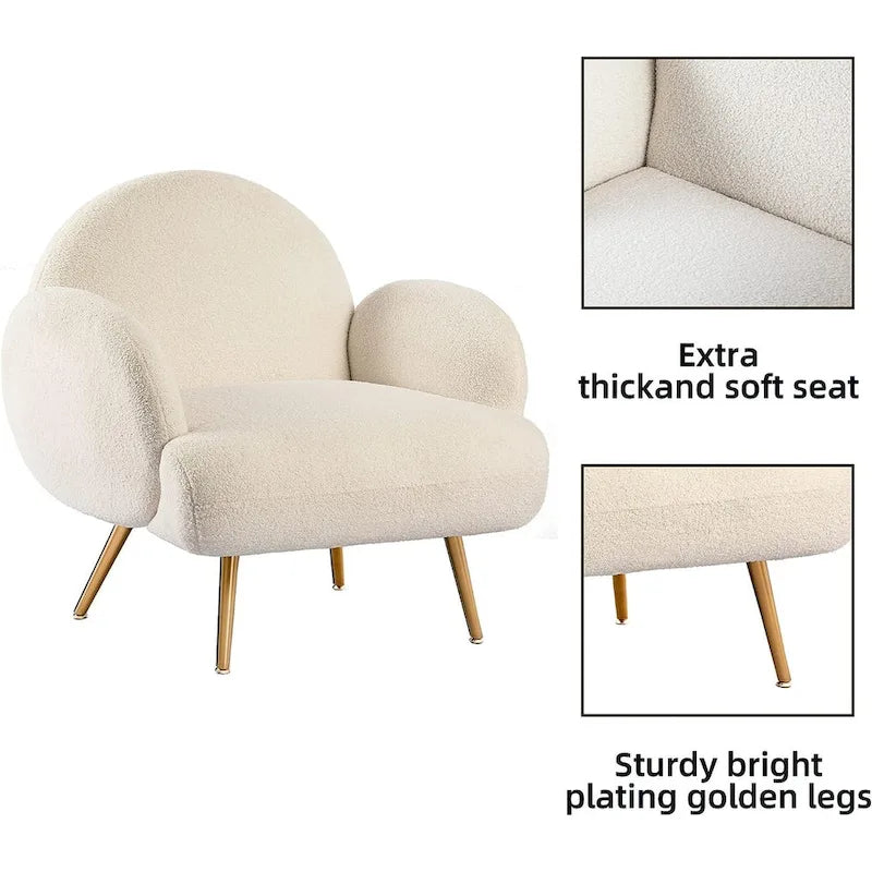 Fauteuil d'appoint moderne XINMICS, fauteuil rembourré pour salon, chambre