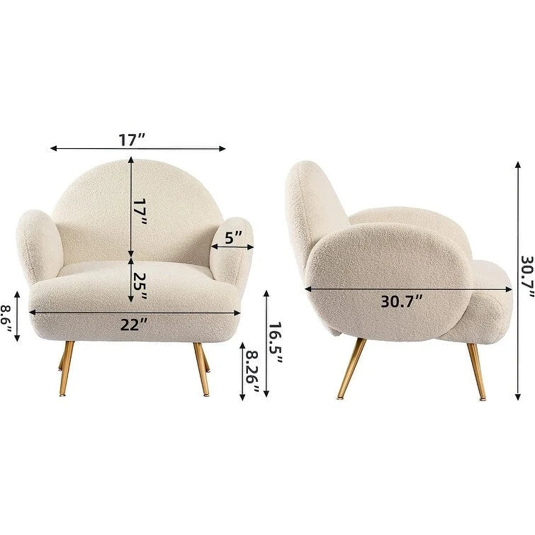 Fauteuil d'appoint moderne XINMICS, fauteuil rembourré pour salon, chambre