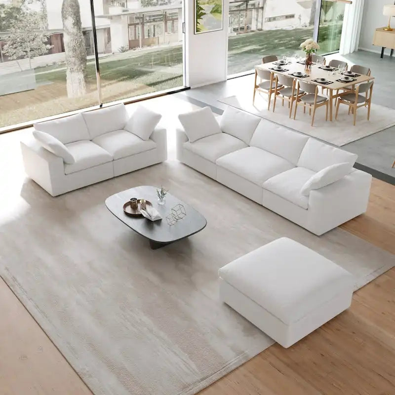 Ensemble de canapés 3 pièces pour salon, canapé moderne avec pouf de rangement