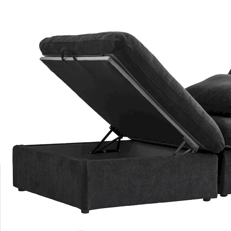 Ensemble de canapés 3 pièces pour salon, canapé moderne avec pouf de rangement