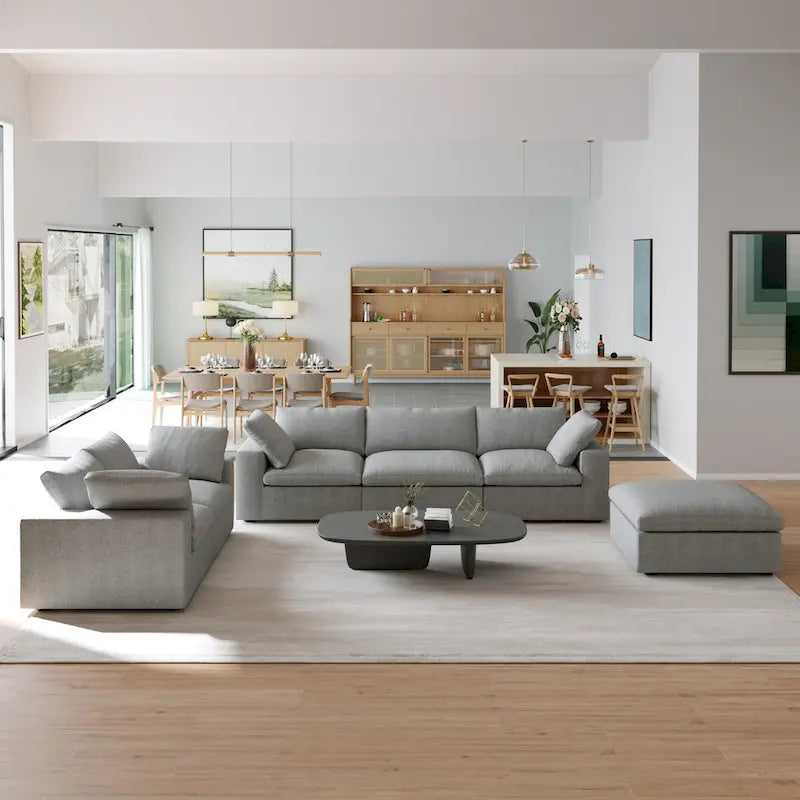 Ensemble de canapés 3 pièces pour salon, canapé moderne avec pouf de rangement