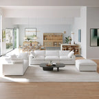 Ensemble de canapés 3 pièces pour salon, canapé moderne avec pouf de rangement