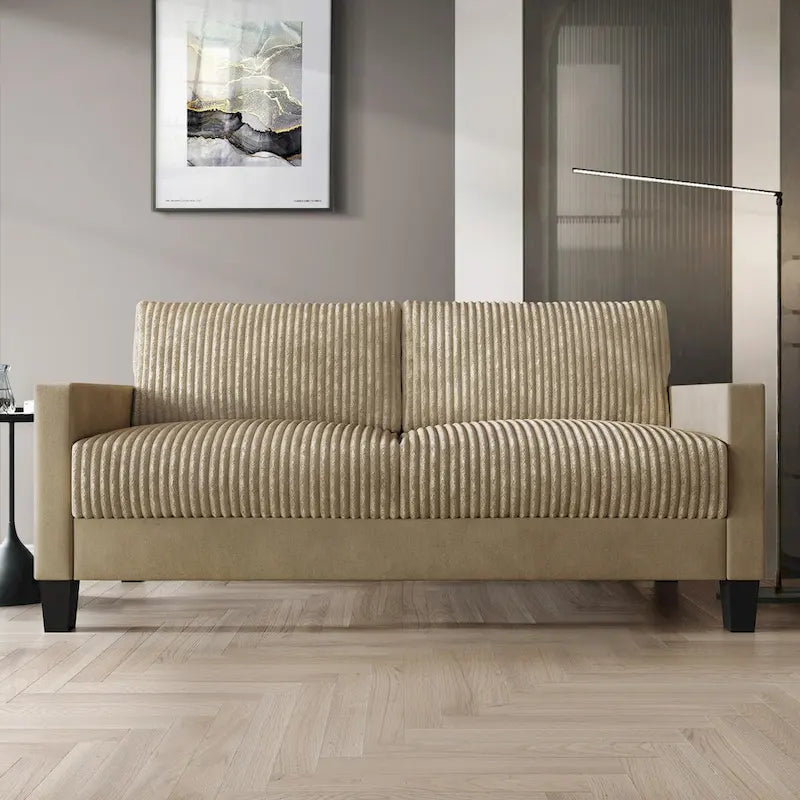 Wood CraftPorch Corduroy Mid-Century Modern Velvet Upholstered Sofa - image 5