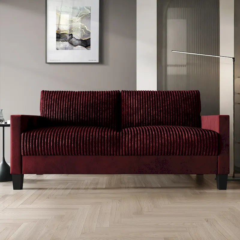 Canapé CraftPorch en velours côtelé, style moderne du milieu du siècle, recouvert de velours