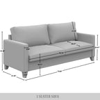 Canapé CraftPorch en velours côtelé, style moderne du milieu du siècle, recouvert de velours