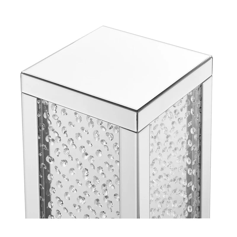Table d'appoint Crystal de 30 cm (12 pouces) avec finition miroir transparent