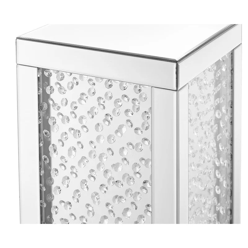 Table d'appoint Crystal de 30 cm (12 pouces) avec finition miroir transparent