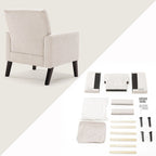 Fauteuil d'appoint en lin LUE BONA, fauteuil confortable pour salon avec accoudoirs, fauteuil capitonné à boutons, ensemble de 2 fauteuils modernes