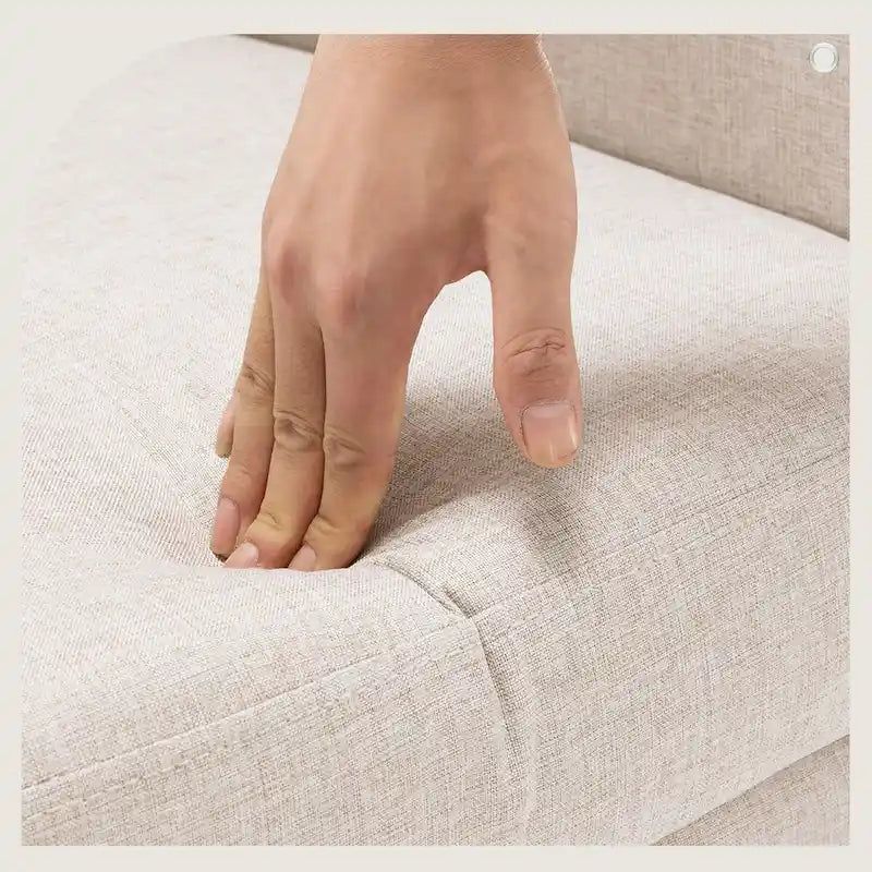 Fauteuil d'appoint en lin LUE BONA, fauteuil confortable pour salon avec accoudoirs, fauteuil capitonné à boutons, ensemble de 2 fauteuils modernes