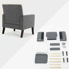 Fauteuil d'appoint en lin LUE BONA, fauteuil confortable pour salon avec accoudoirs, fauteuil capitonné à boutons, ensemble de 2 fauteuils modernes