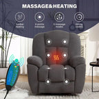Fauteuil releveur électrique avec fonction chauffante et massante, port USB