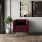 Fauteuil CraftPorch en velours côtelé, moderne et glamour