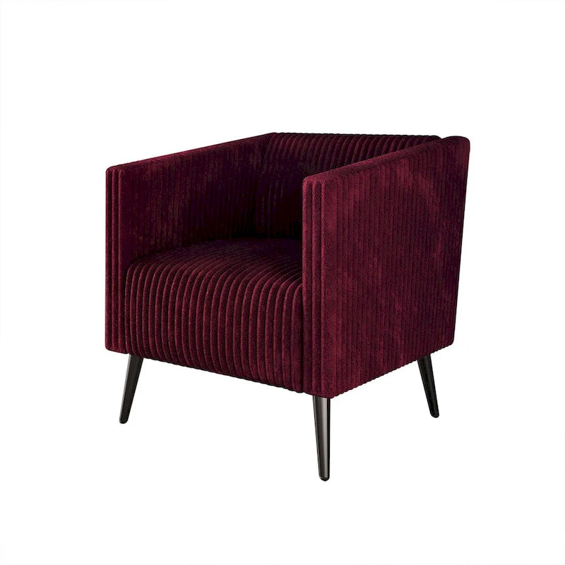 Fauteuil CraftPorch en velours côtelé, moderne et glamour