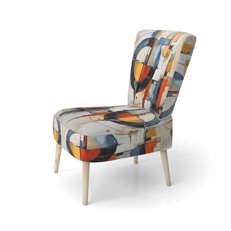 Designart Fusion abstraite colorée du milieu du siècle I Fauteuil d'appoint rembourré de style milieu du siècle et fauteuil moderne du milieu du siècle