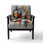 Solid Wood Designart Colorf Mid Century Abstract Fusion I Upholstered Mid-century Accent Chair and Mid-Century Modern Arm Chair - image 16