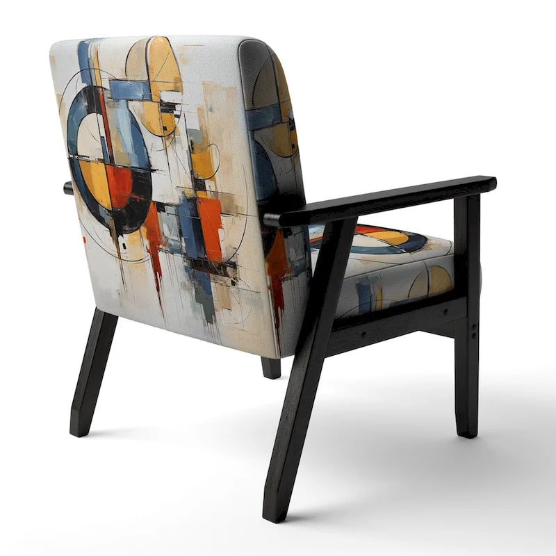 Designart Fusion abstraite colorée du milieu du siècle I Fauteuil d'appoint rembourré de style milieu du siècle et fauteuil moderne du milieu du siècle