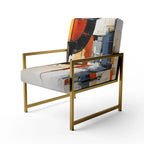 Designart Fusion abstraite colorée du milieu du siècle I Fauteuil d'appoint rembourré de style milieu du siècle et fauteuil moderne du milieu du siècle