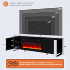 Centre de divertissement moderne de 70 pouces avec foyer de 36 pouces