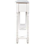 Table console, table d'appoint facile à monter, avec deux tiroirs de rangement et une étagère inférieure, idéale pour le salon ou l'entrée.