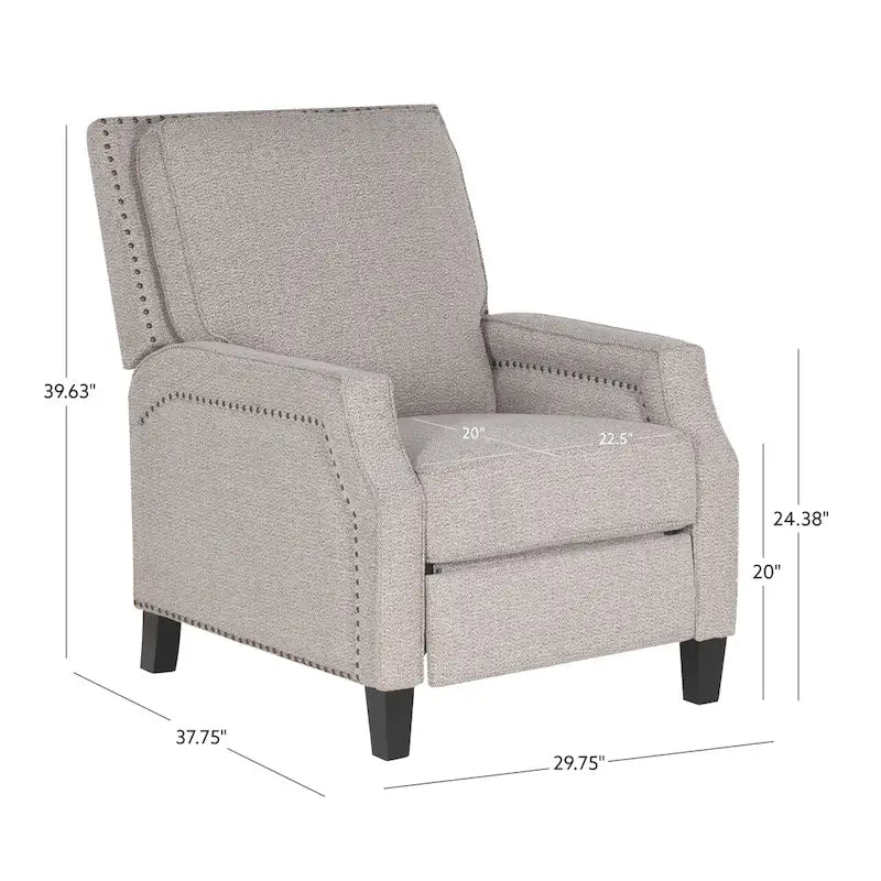 Wood Ferland Upholstered Push Back Recliner - image 8