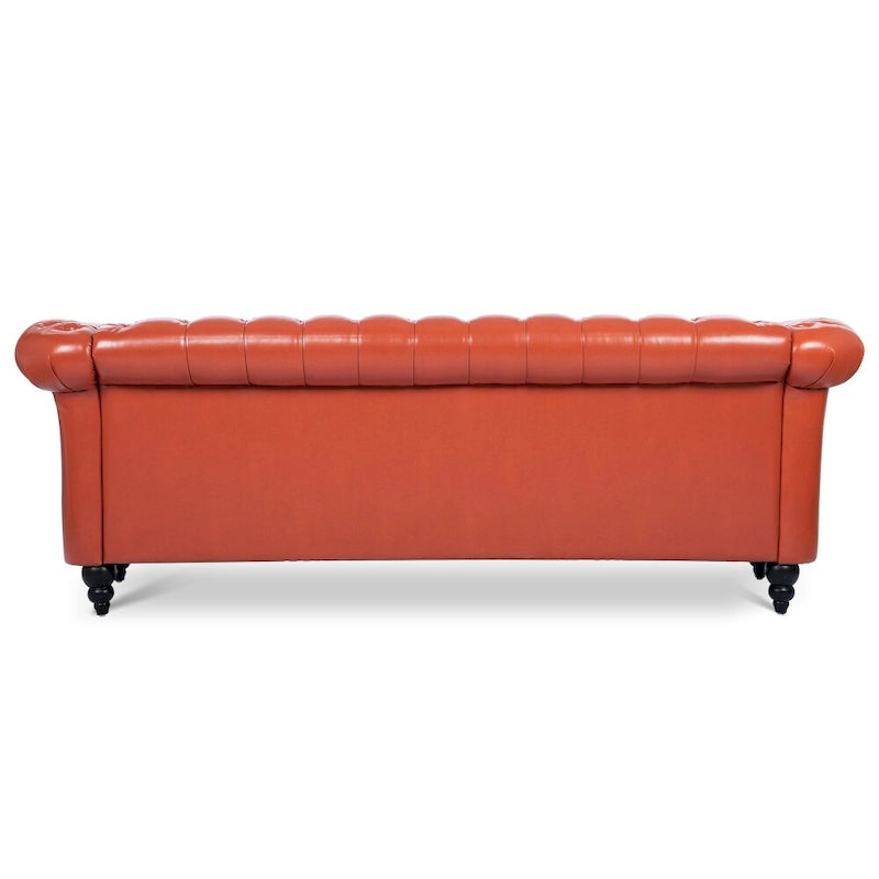 Canapé Chesterfield 3 places à accoudoirs roulés en polyuréthane 84,65