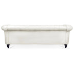 Canapé Chesterfield 3 places à accoudoirs roulés en polyuréthane 84,65