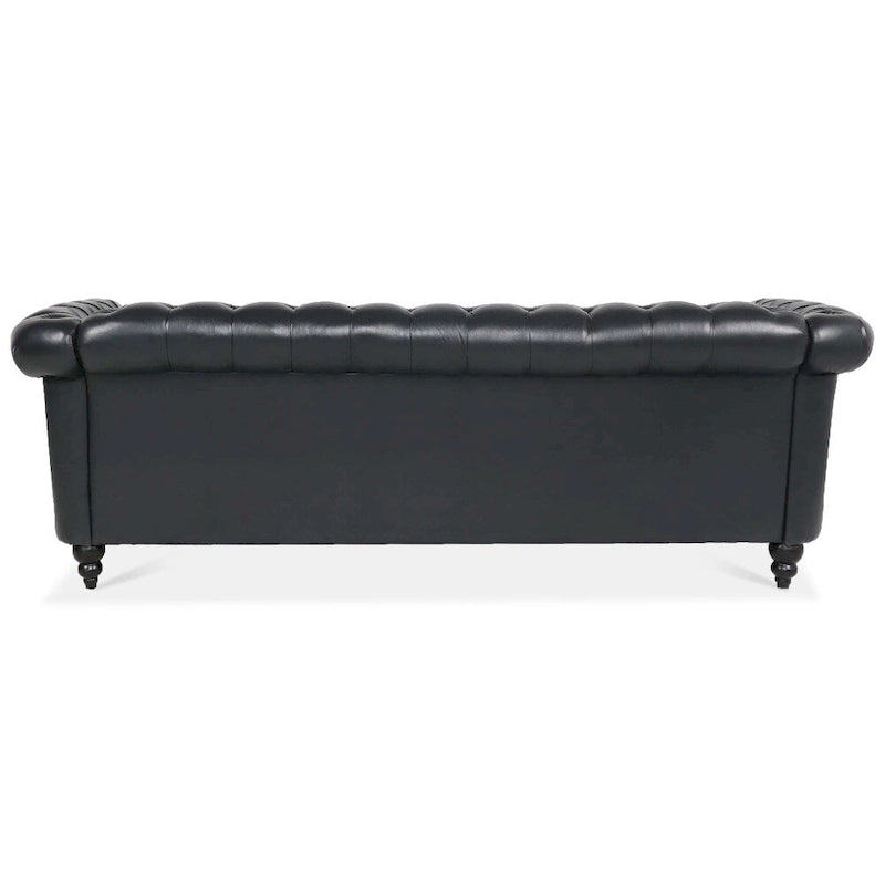 Canapé Chesterfield 3 places à accoudoirs roulés en polyuréthane 84,65