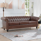 Canapé Chesterfield 3 places à accoudoirs roulés en polyuréthane 84,65
