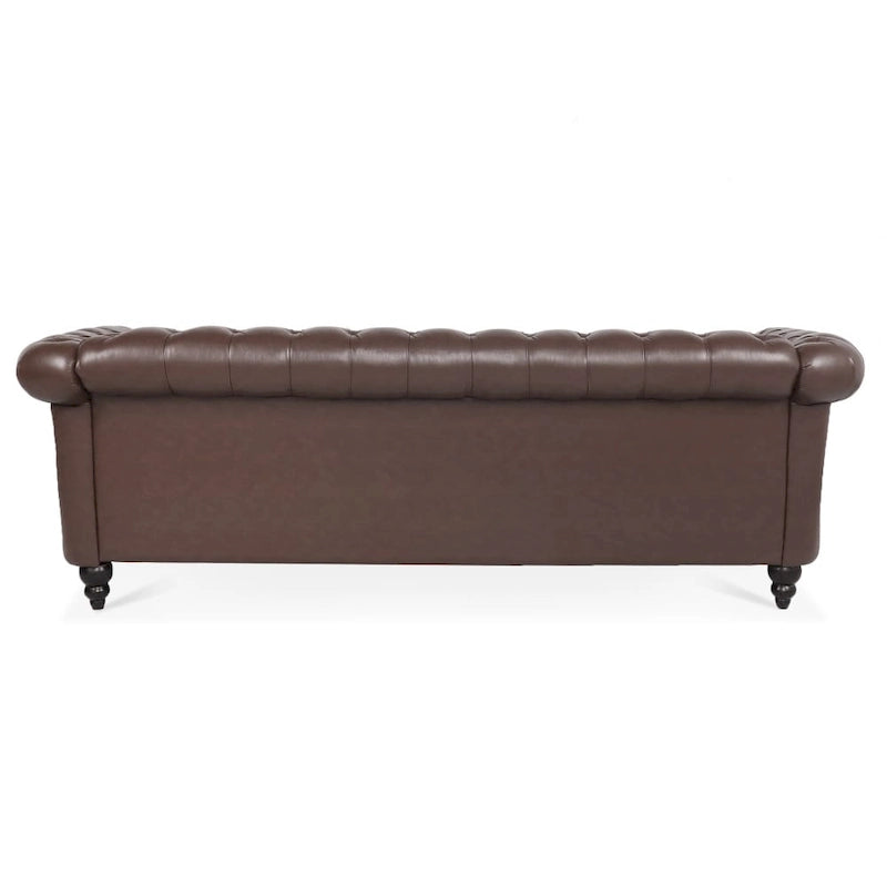 Canapé Chesterfield 3 places à accoudoirs roulés en polyuréthane 84,65
