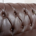 Canapé Chesterfield 3 places à accoudoirs roulés en polyuréthane 84,65