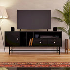 Meuble TV Rochester à 2 tiroirs et 4 étagères avec pieds en fer