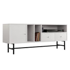 Meuble TV Rochester à 2 tiroirs et 4 étagères avec pieds en fer